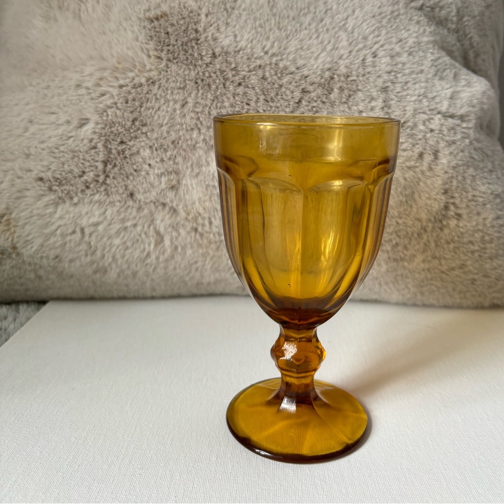 Vintage Libbey Duratuff Gibraltar Amber Glass 7" Tall